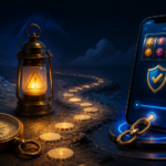 Vintage compass and caution lantern guiding a secure mobile slot search